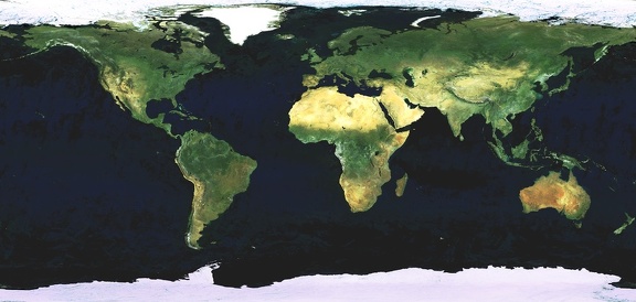 Weltkarte aus Bildern von Envisats MERIS