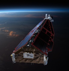 Swarm-Satellit von vorne - Illustration
