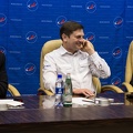 Chefs von ESA, Roskosmos und Nasa an einem Tisch