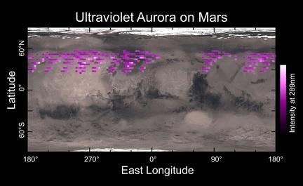 Polarlichter über der Nordhalbkugel vom Mars
