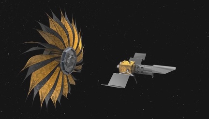Ein Starshade mit einem Koronograph 