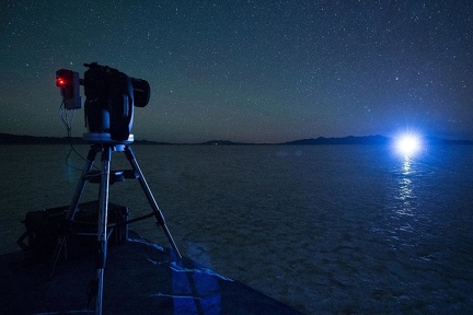 Der Nachttest eines kleinen Starshade Modell,