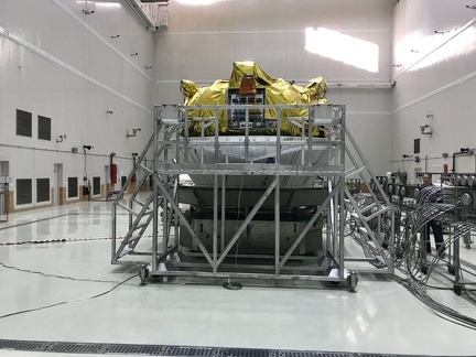 Fregat-Oberstufe am 24. Oktober 2017 vor der Betankung