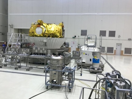 Fregat-Oberstufe am 24. Oktober 2017 vor der Betankung