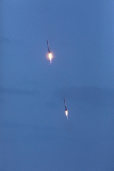 Falcon Heavy Demo - Doppel-Landung Seiten-Cores