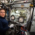 ISS - Christina Koch an der Glovebox