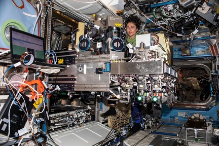 ISS - Jessica Meir am Combustion Integrated Rack