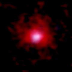 Gasförmigen Kohlenstoffwolken umgeben Galaxien
