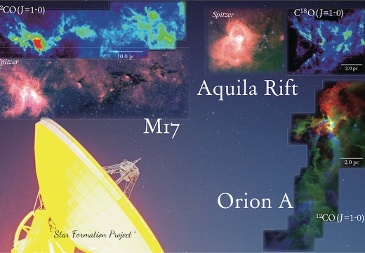 Beobachtungen der Molek&#252;lwolken, Orion A, Aquila Rift und M 17