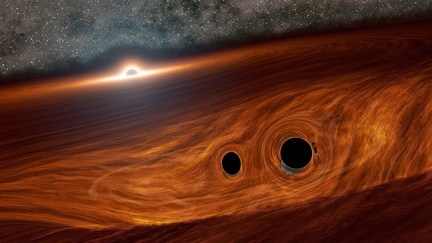 möglicherweise eine Flare nach Fusion Schwarzer Löcher