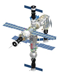 Abb.1 - "Nauka MLM-U" und "Prichal"&nbsp; angedockt an der ISS