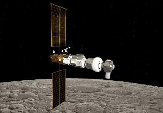 Lunar Gateway &#252;ber der Mondoberfl&#228;che