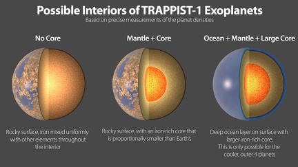 Mögliche Innere der TRAPPIST-1-Exoplaneten