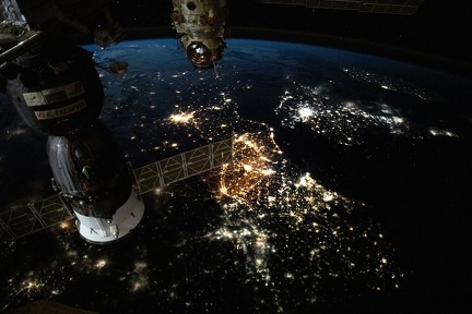 Westeuropa bei Nacht von der ISS aus gesehen