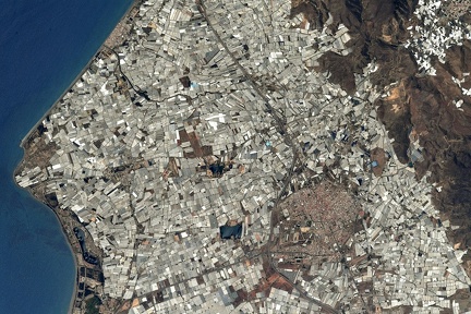 Spanische Gewächshäuser von der ISS aus gesehen