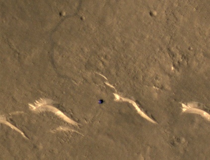 Der Zhurong Rover und seine Fahrspuren