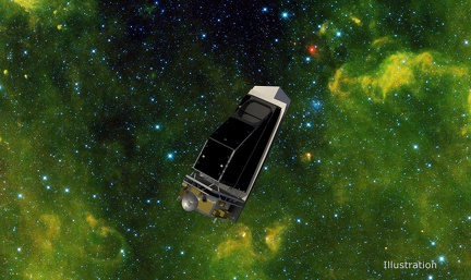 NEO Surveyor in einem mit Asteroiden gefüllten Infrarot-Sternenfeld 