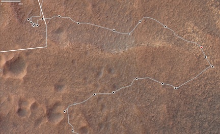 Die Route mit roten Punkt für die Standort des Panoramas